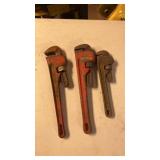 3 sears pipe wrenches