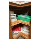 Contents of lazy Susan: west bend the crockery