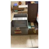 2 Metal file boxes including miscellaneous