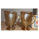 2 Jeannette iridescent marigold  carnival iris,