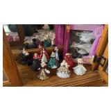 9 Barbie Christmas ornaments and Disney Belle and