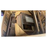 Box of Wood Picture Frames & Shadow Boxes