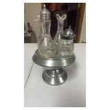 Vintage Silver Plate Condiment Cruet Set