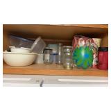 Contents of cabinet: various plastic containers