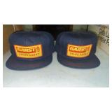 2 Unused Denim Garst Seed Sales Agent Caps Some