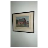 Picture of a barn and shelf with Knick knacks