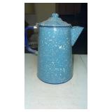Enamelware Blue Speckle Coffee Pot