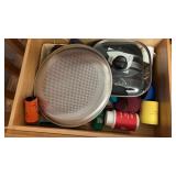 Contents of drawer: Rival electric frying pan,