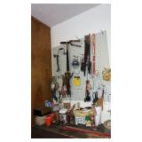 Wall of hand tools and more
