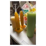 Large assortment of candles two candles look like