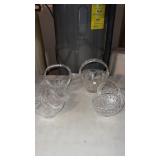 4 Crystal/glass decorative baskets