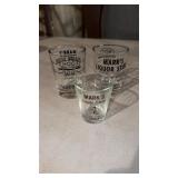 Marks liquor store shot glasses