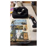 Lot of misc flash light tool bag and mystic