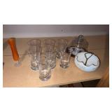 Grouping of glasses , covered dish and more