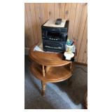 Mid century Round side table 2 tier approximately