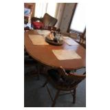 Wooden Dining room table with 5 chairs  and 1
