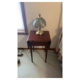 Lamp (untested) with wooden stand with side
