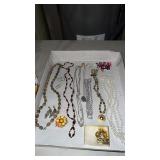 Miscellaneous gold tone and costume jewelry