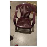 4 brown lawn chairs