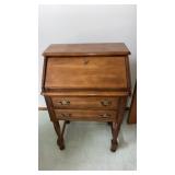 Wooden drop front secretary desk approximately