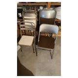 6 various folding chairs