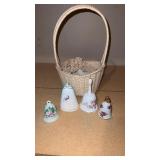 Ceramic bells and basket