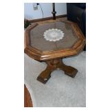Side table with glass top. Approximately  16 x