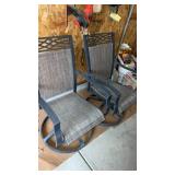 2 metal swivel patio chairs