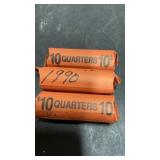 3 Rolls 1990s Quarters