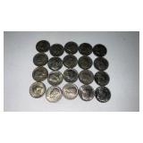 20. Mixed date Kennedy half dollars