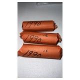 3 rolls of 1990ï¿½s  quarters  unsearched