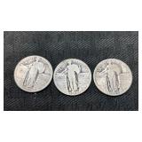 1925,1926 and 1928 standing liberty quarter