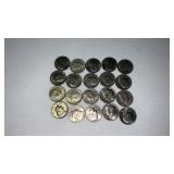 20 mixed dates Kennedy half dollars