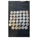 35ï¿½. 1964. Silver quarters