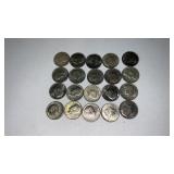 20. Mixed date Kennedy half dollars