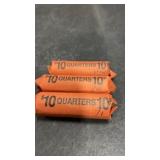 3 Rolls 1960s & 70s Quarters