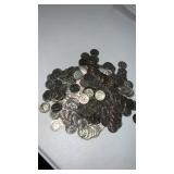 1 lb 3 oz Bag of mixed date dimes. Approximately