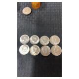 8 Kennedy silver half dollars 1964