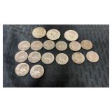 3 1965 Kennedy half dollars & 14 1965 quarters