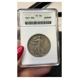1921 walking liberty silver half dollar  50c VF