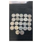 22.  ï¿½ï¿½  1957-1964 mixed date silver quarters