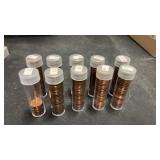 10 Tubes Unsearched Pennies 1970s & 1980s