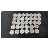 33 ï¿½- 1948, 1949, 1950 and 1951 silver quarters