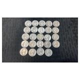 24 ï¿½ï¿½ 1945,1946 and 1947 silver quarters