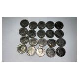 20. Mixed date Kennedy half dollars