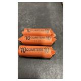 3 Rolls 1960s & 70s Quarters