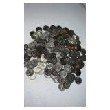 1 lb 4 oz Bag of mixed date dimes approximately