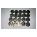 20. Mixed date Kennedy half dollars