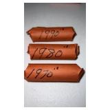 3 rolls of  1970ï¿½s 1980ï¿½s  and 1990ï¿½s quarters