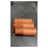3 Rolls 1990s Quarters Stamped D